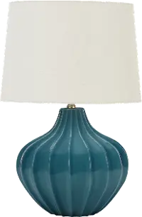 24 Inch Blue Ceramic Table Lamp
