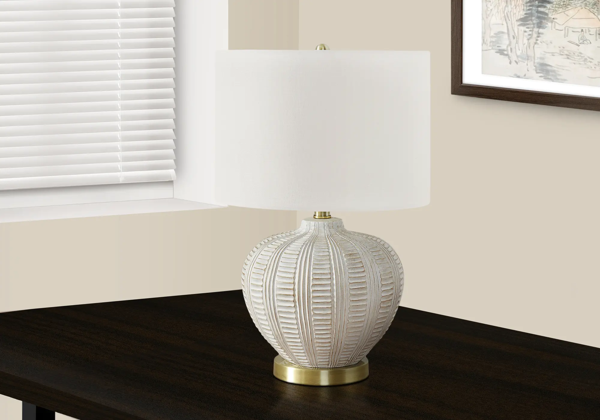 21 Inch Cream Transitional Table Lamp-2