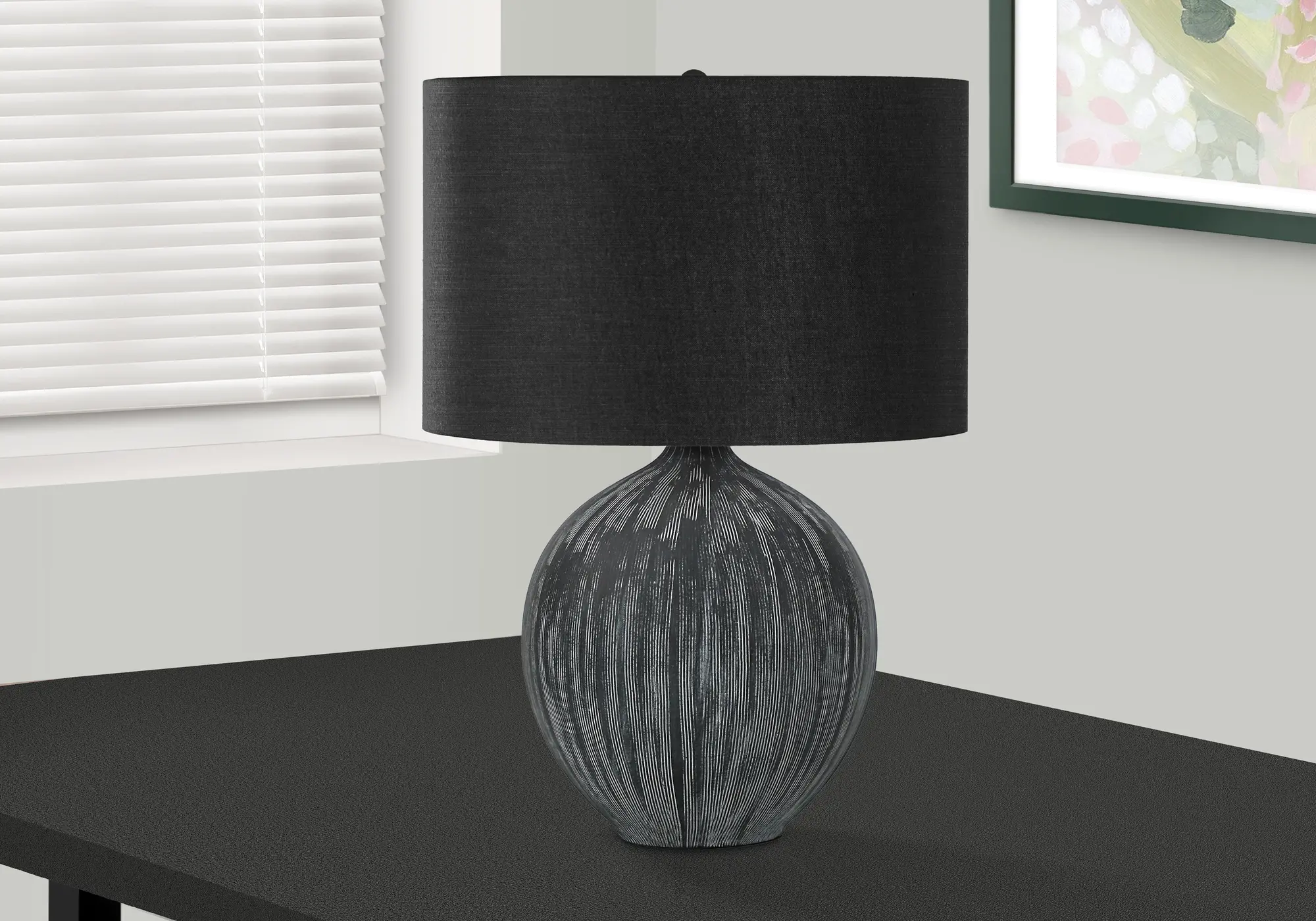 23 Inch Black Ceramic Contemporary Table Lamp-2