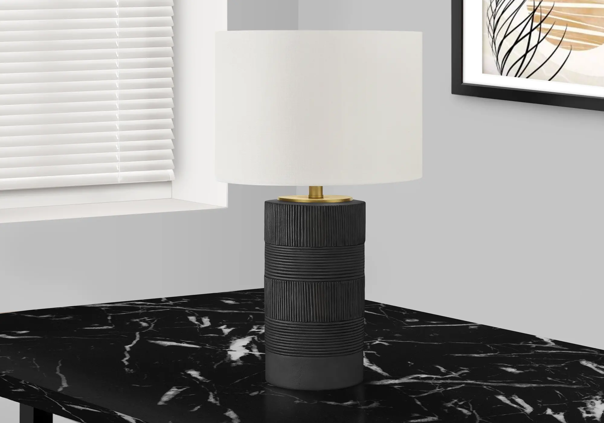24 Inch Black Resin Modern Table Lamp-2