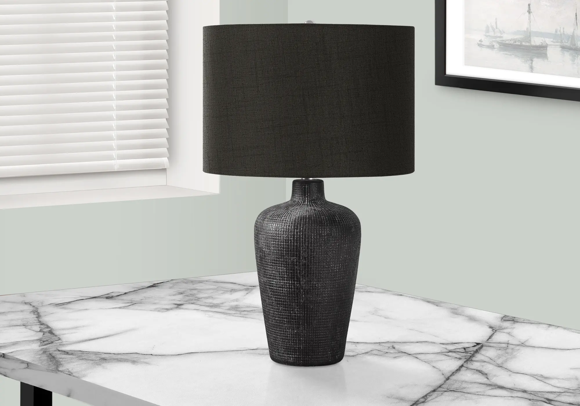 24 Inch Black Ceramic Lamp-2