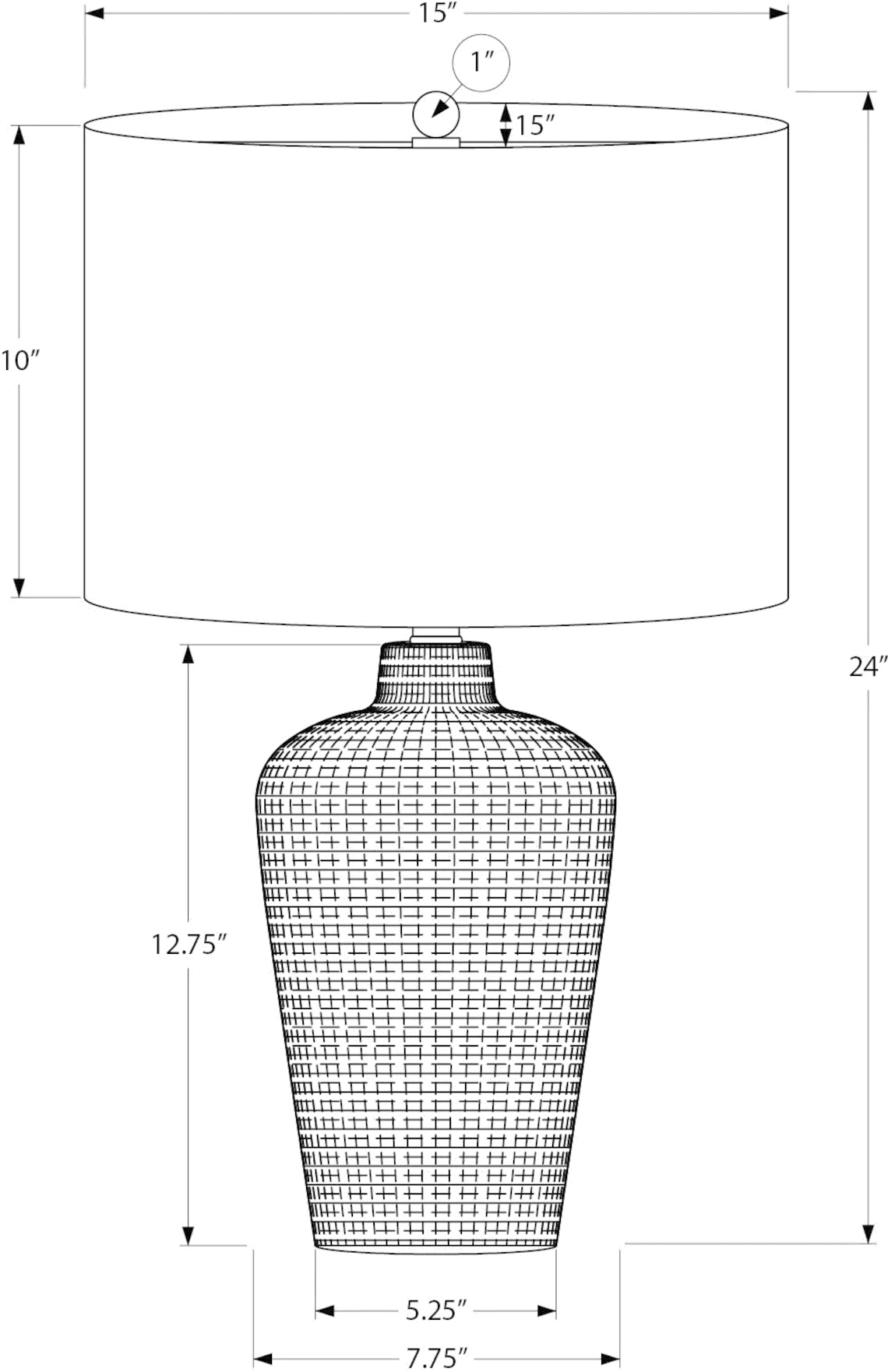 24 Inch Black Ceramic Lamp-3