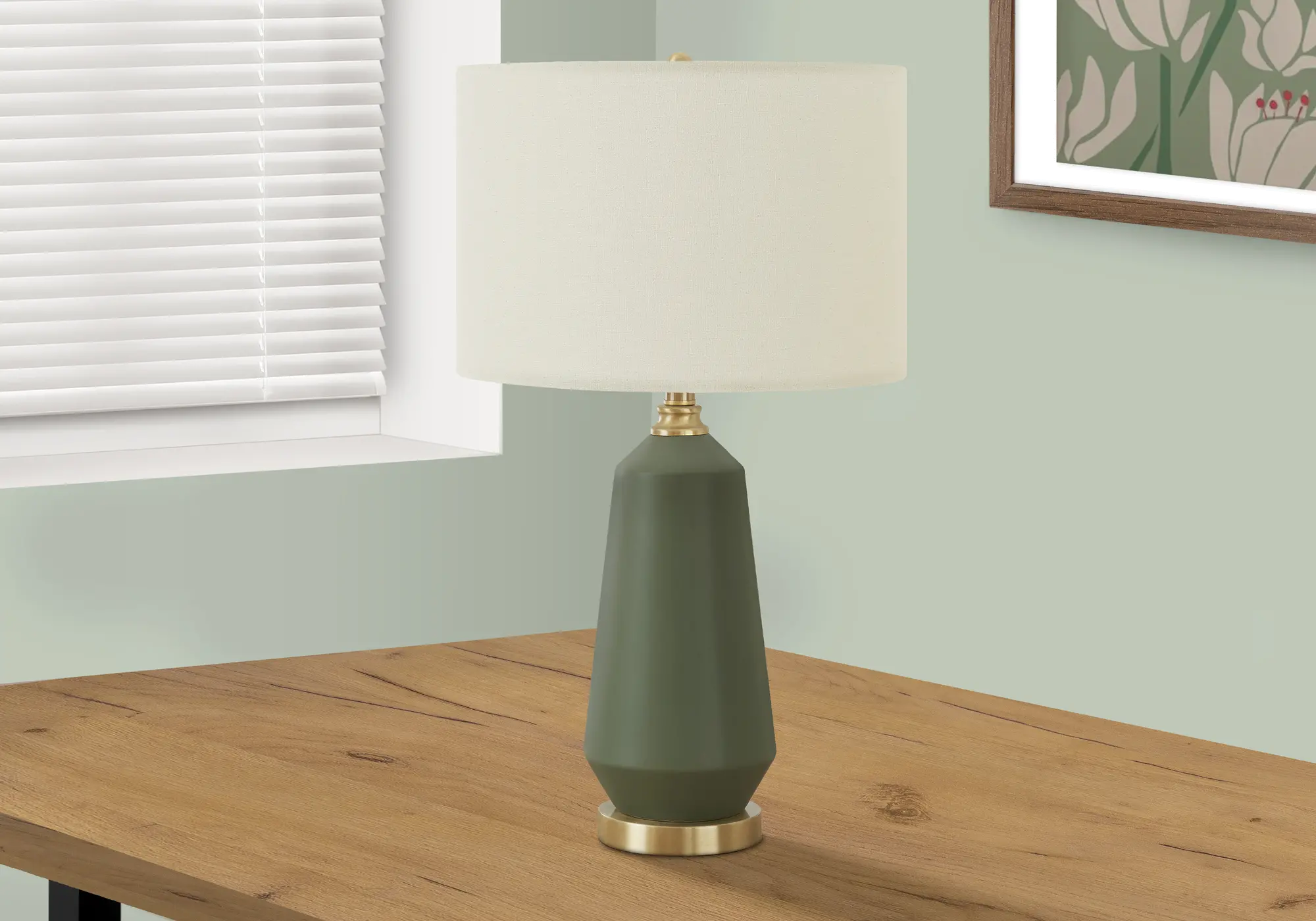 26 Inch Green Ceramic Table Lamp-2
