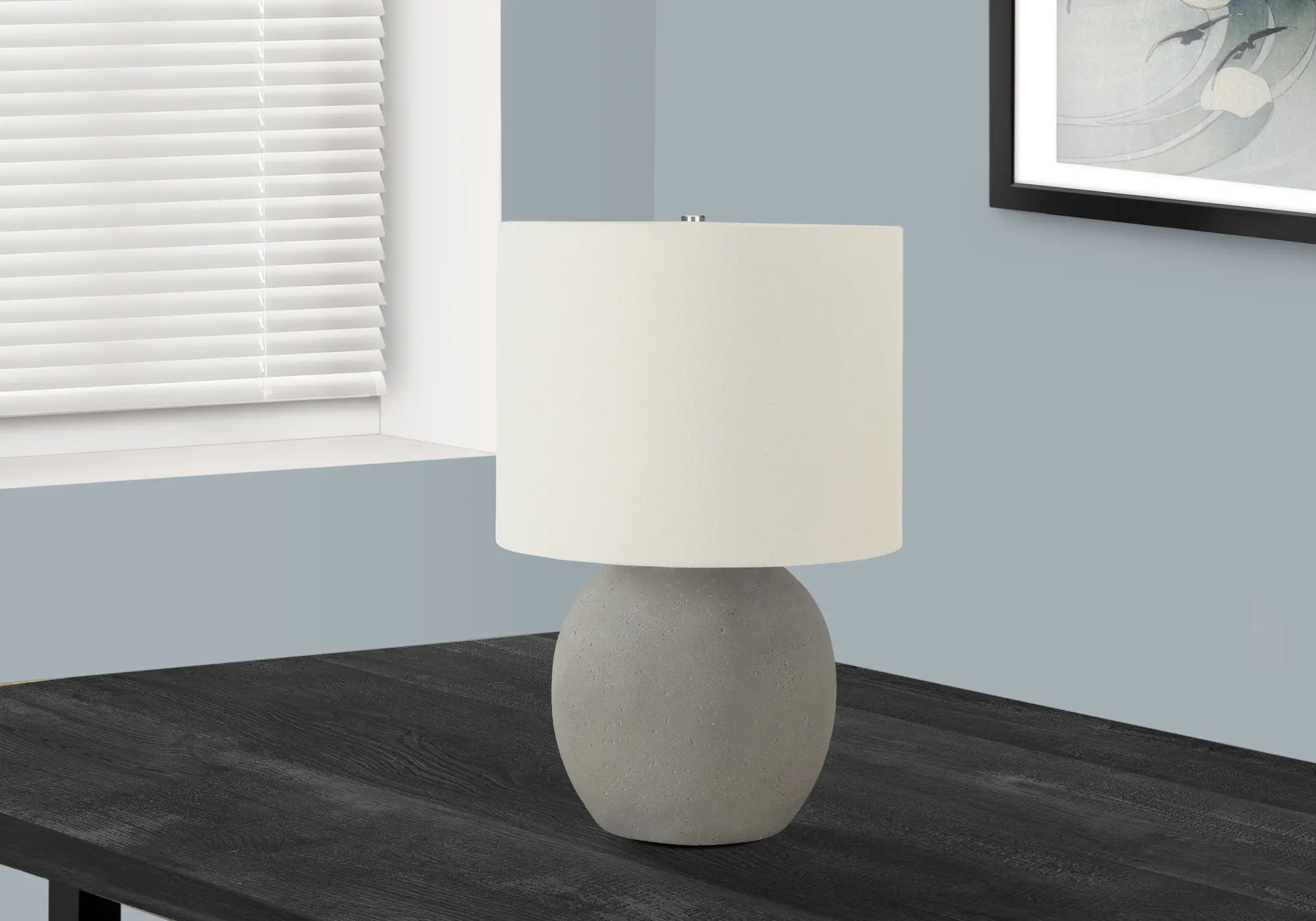 20 Inch Gray Concrete Table Lamp-2