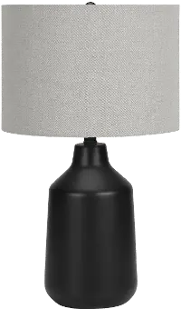 24 Inch Black Concrete Table Lamp