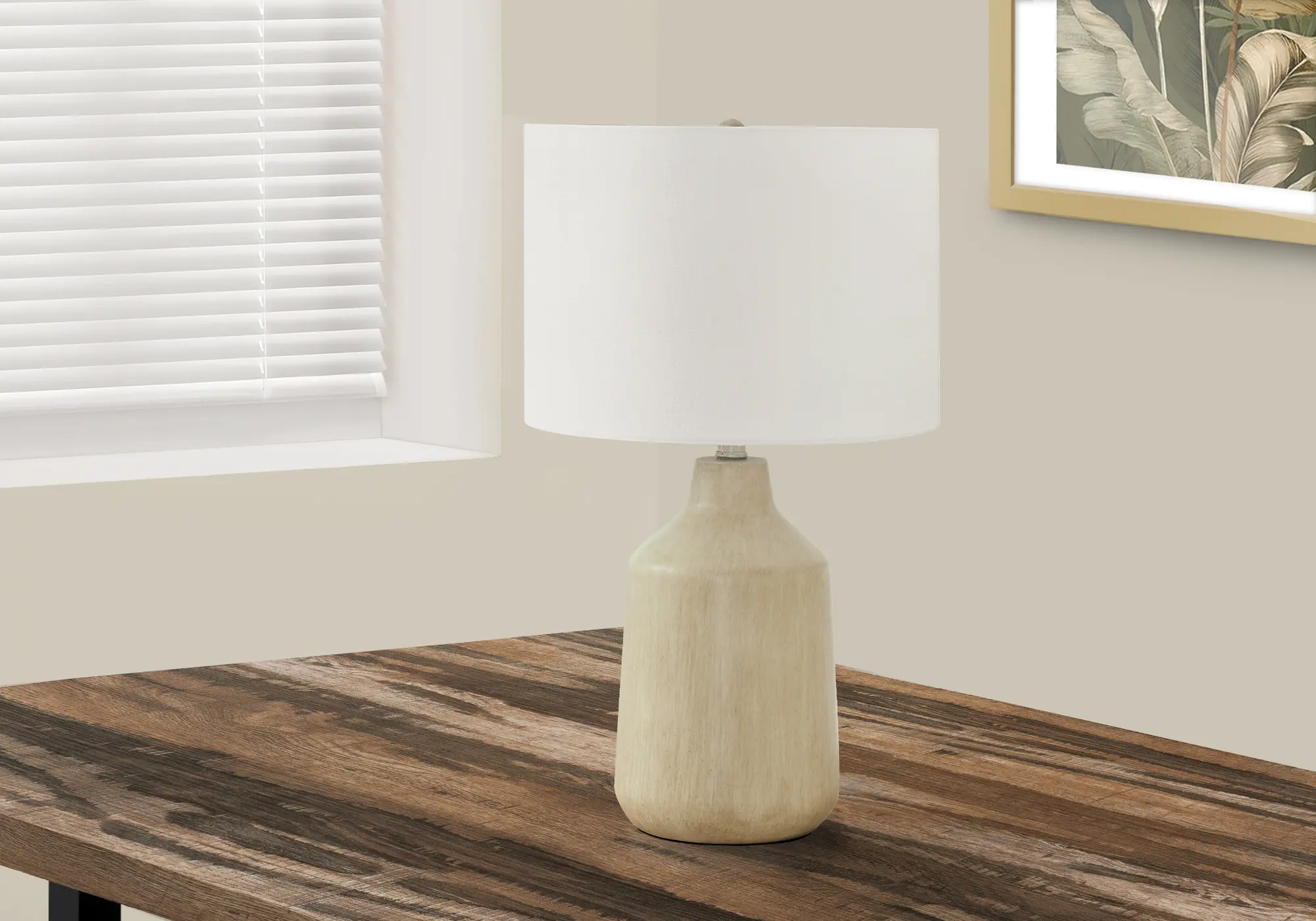 24 Inch Beige Concrete Table Lamp-2