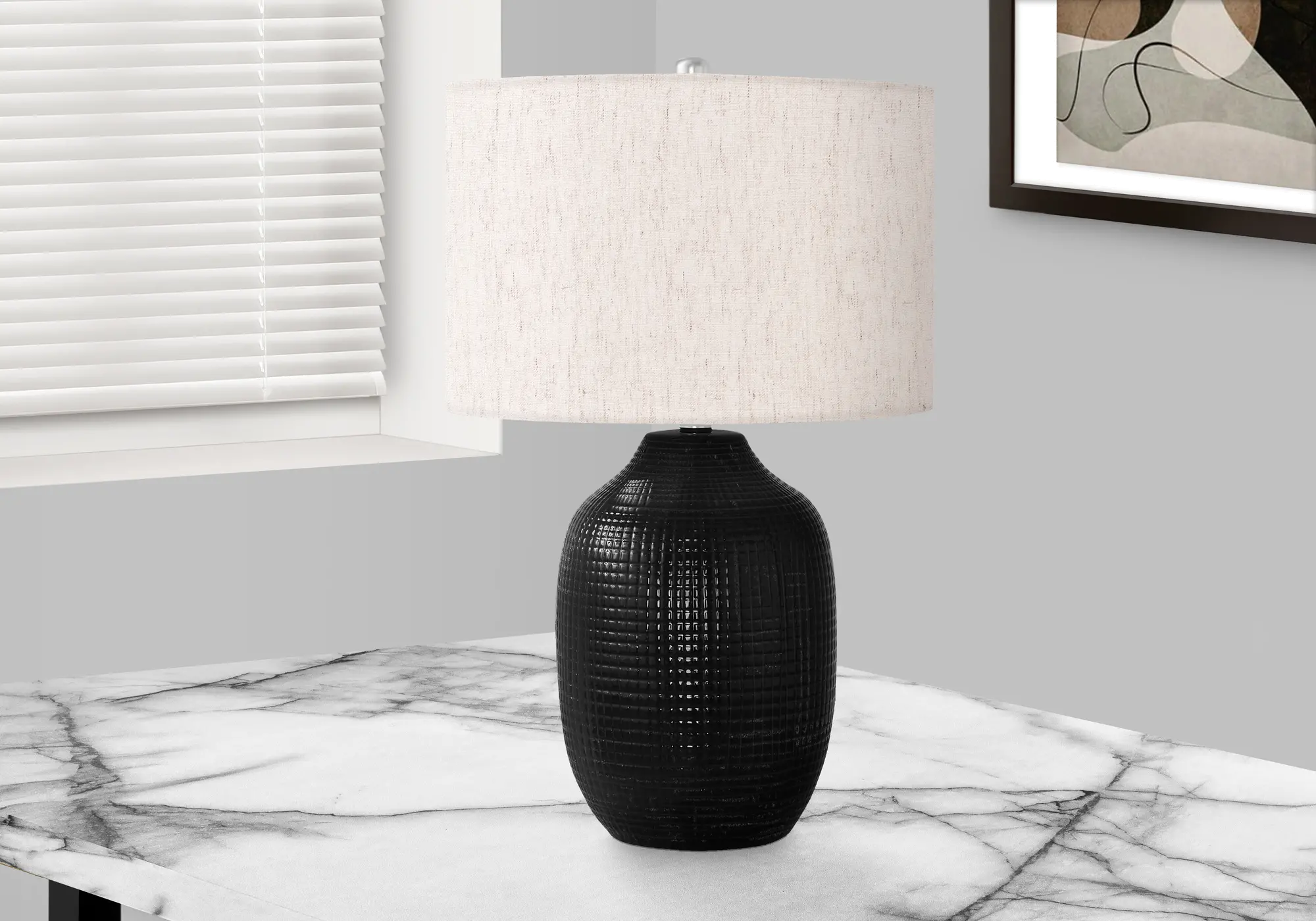 26 Inch Black Ceramic Table Lamp-2