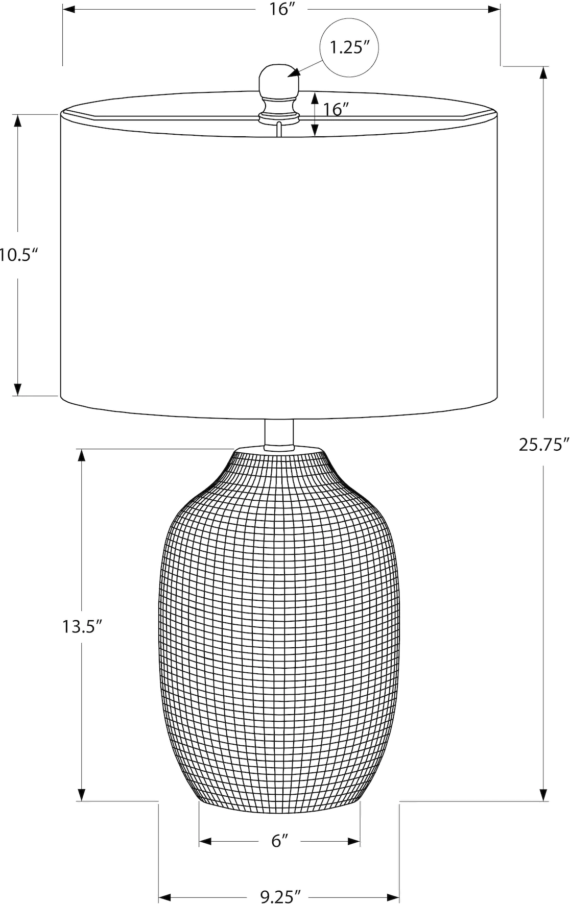 26 Inch Black Ceramic Table Lamp-3