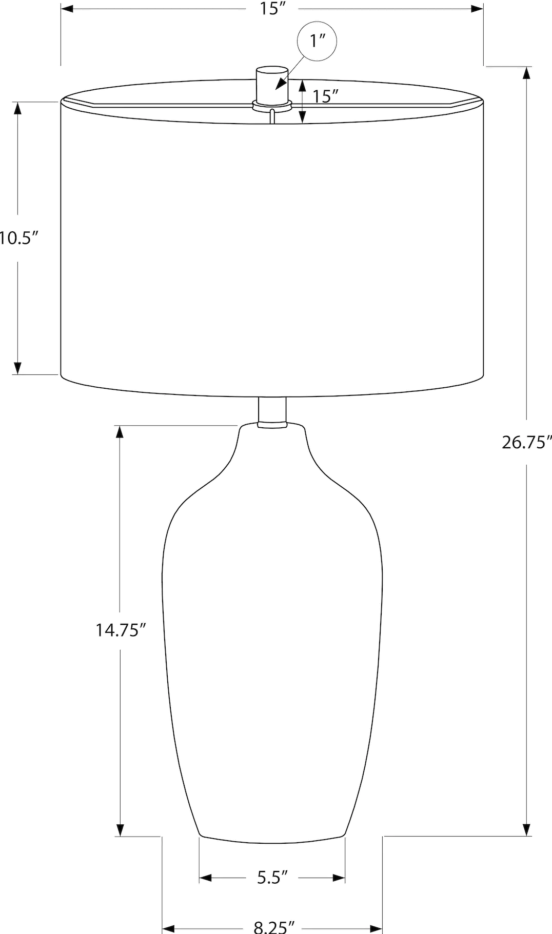 27 Inch Gray Ceramic Table Lamp-3