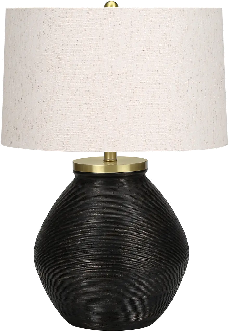 25 Inch Black Concrete Table Lamp-1