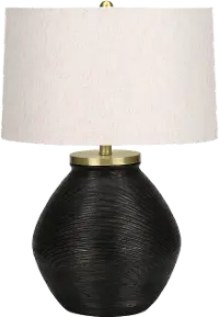 25 Inch Black Concrete Table Lamp