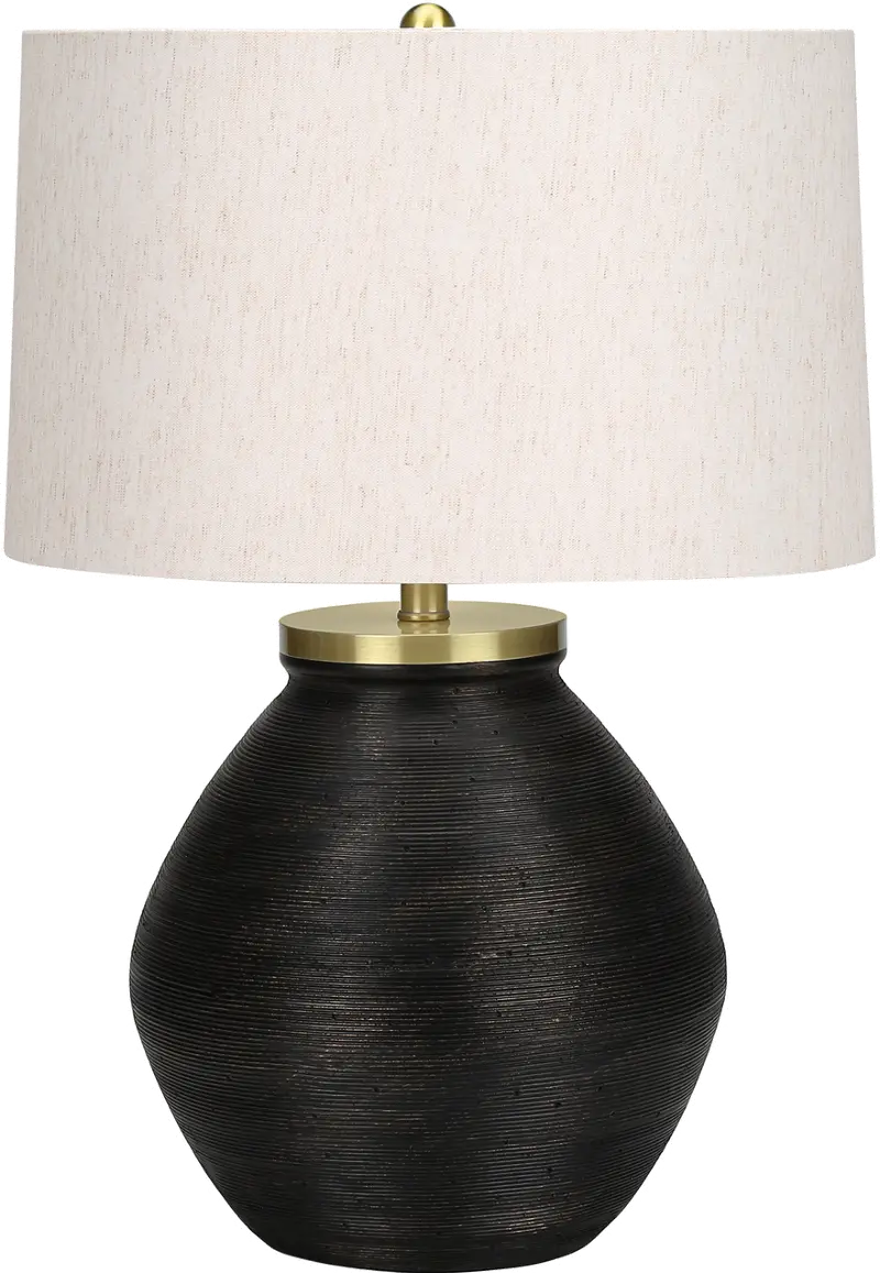 25 Inch Black Concrete Table Lamp