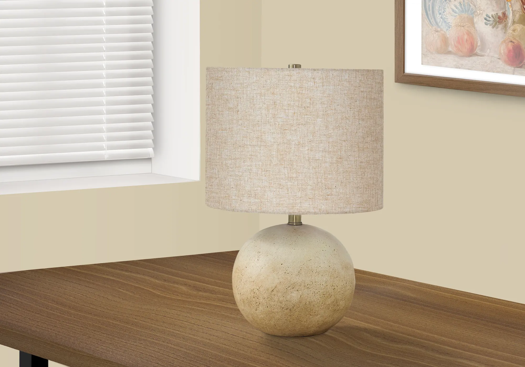 20 Inch Beige Concrete Table Lamp-2