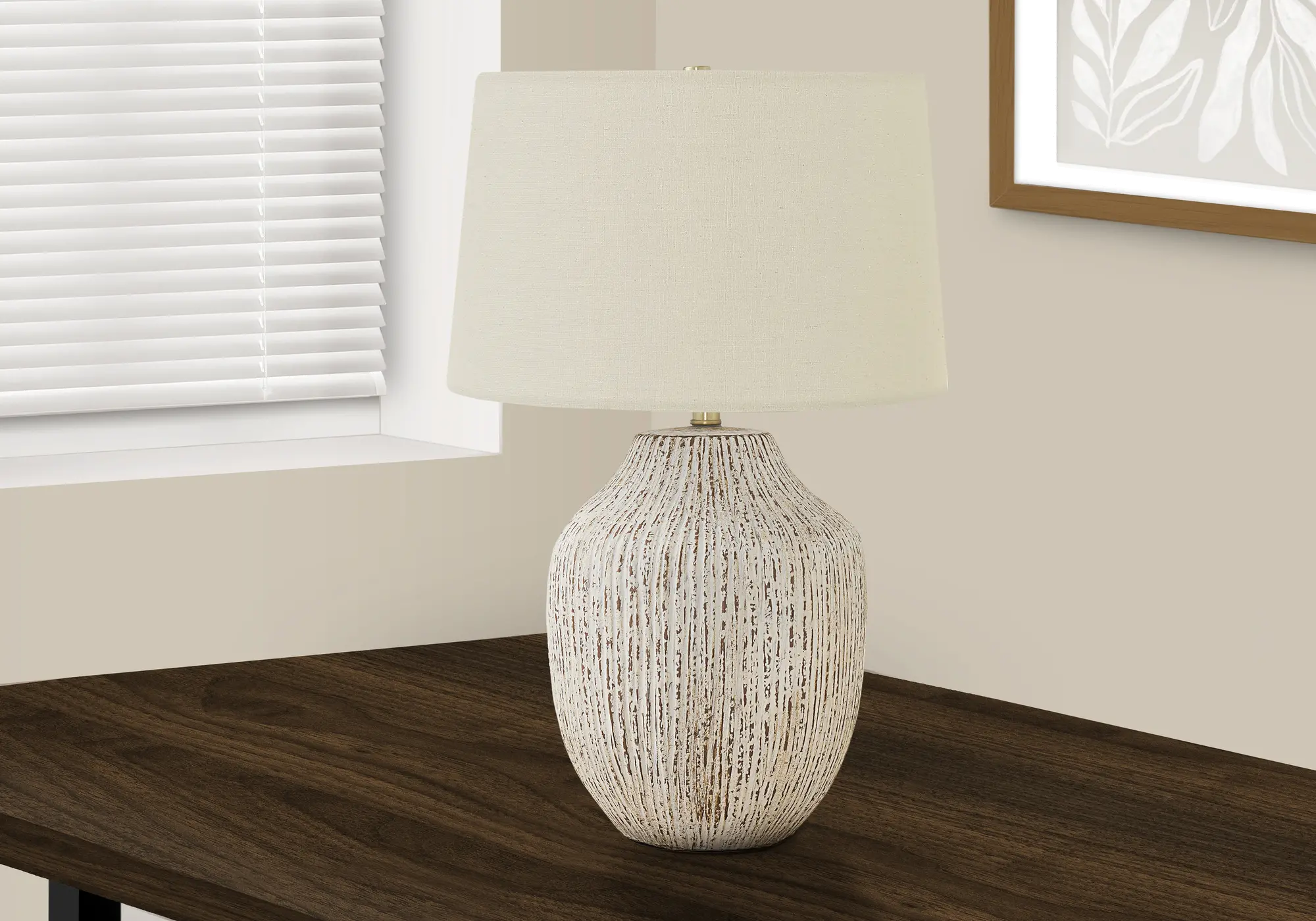26 Inch Cream Ceramic Table Lamp-2