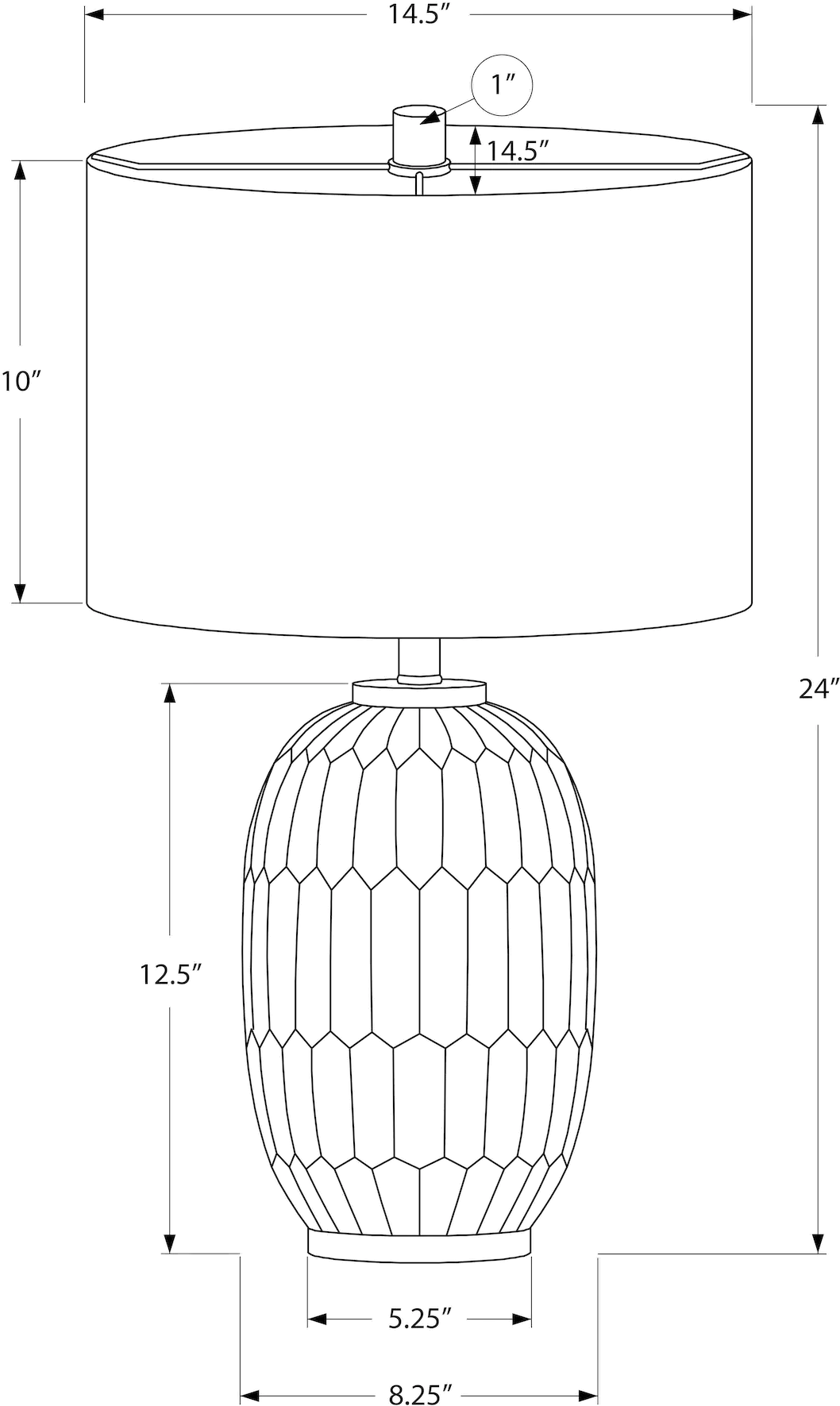 24 Inch Cream Resin Table Lamp-3