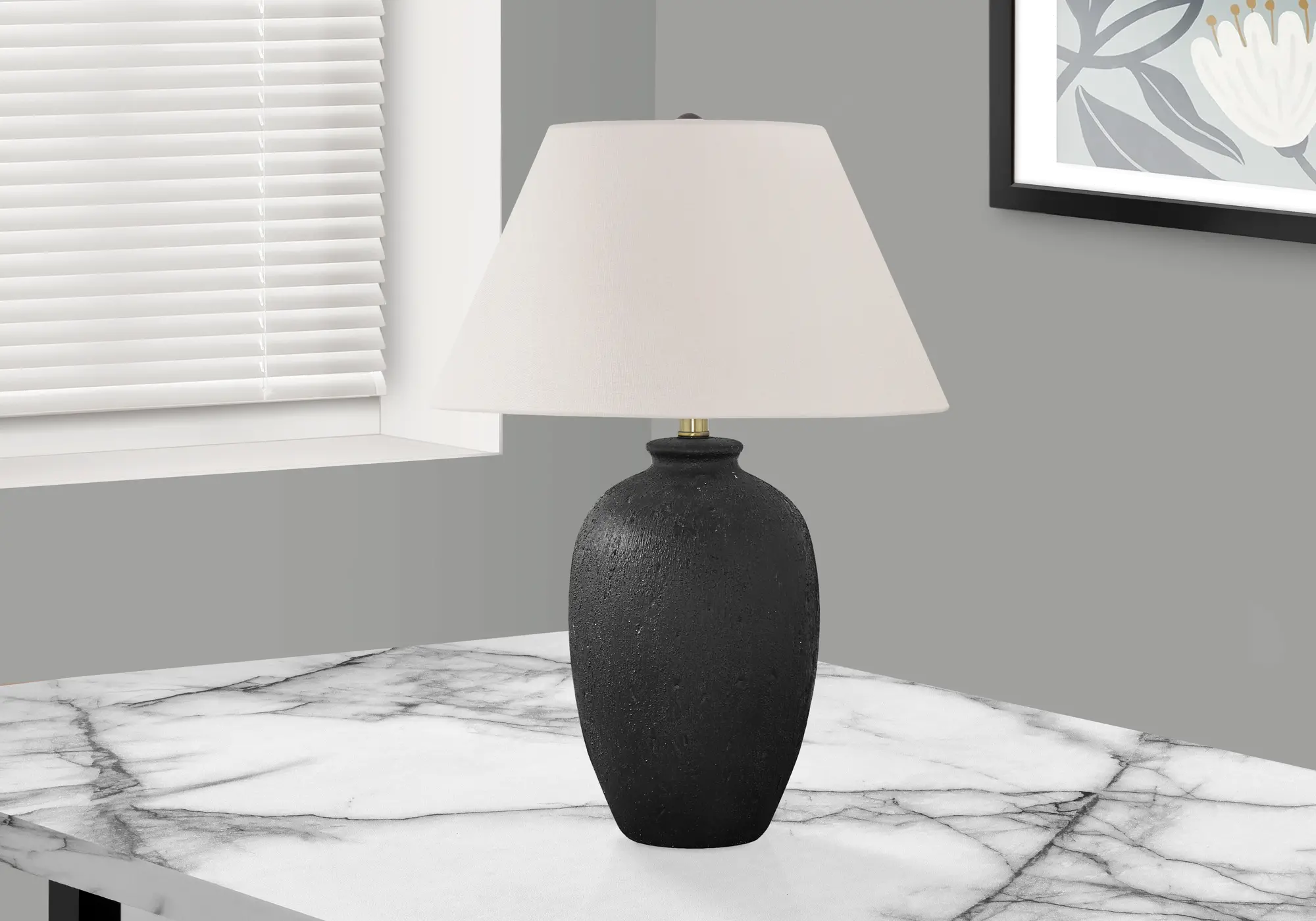 24 Inch Black Ceramic Table Lamp-2
