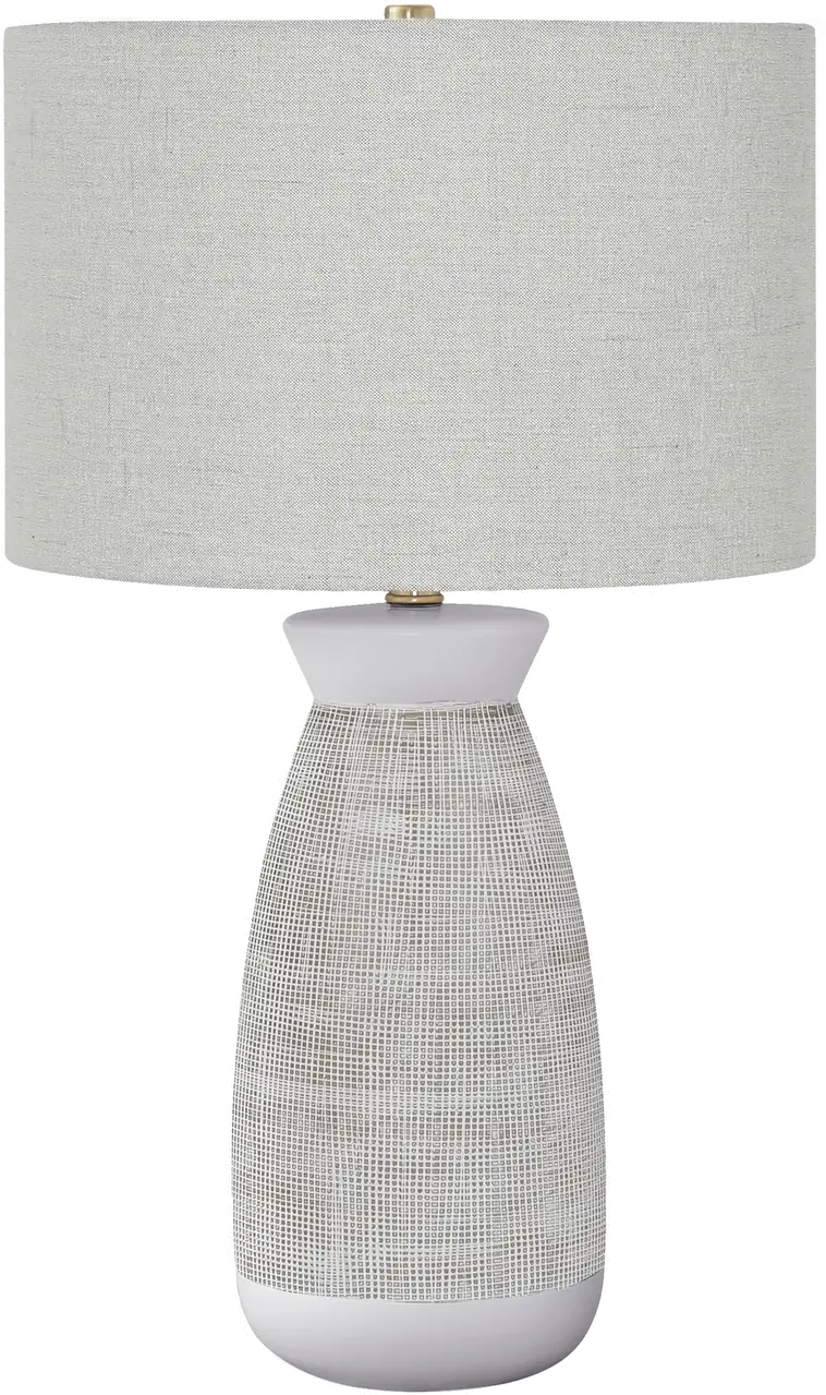 27 Inch White and Gray Ceramic Table Lamp-1