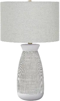27 Inch White and Gray Ceramic Table Lamp