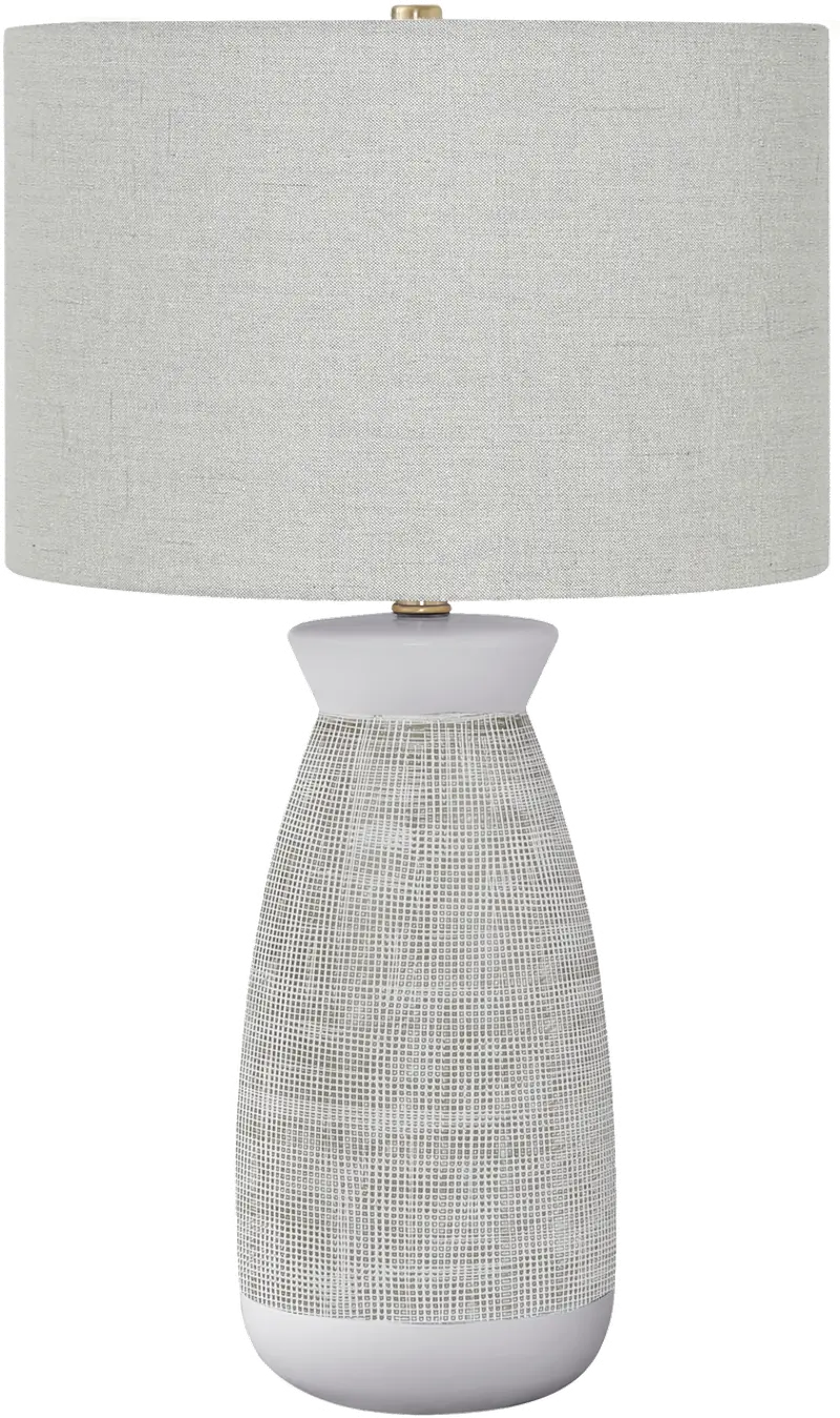 27 Inch White and Gray Ceramic Table Lamp