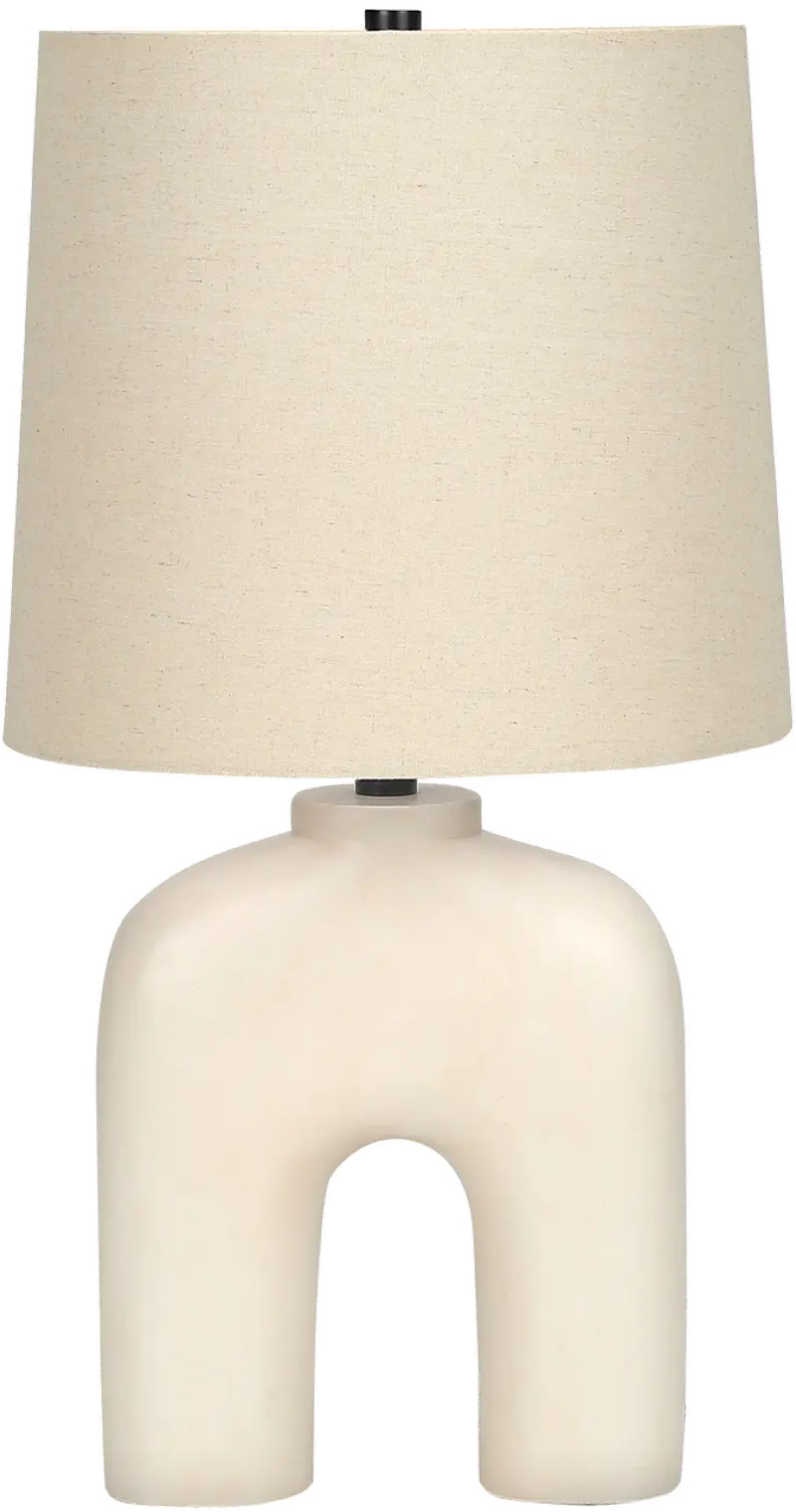 25 Inch Cream Resin Table Lamp