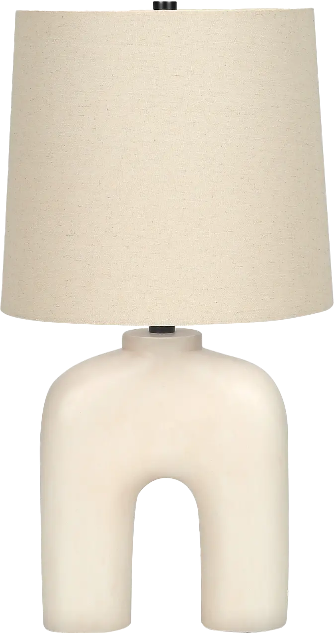 25 Inch Cream Resin Table Lamp-7