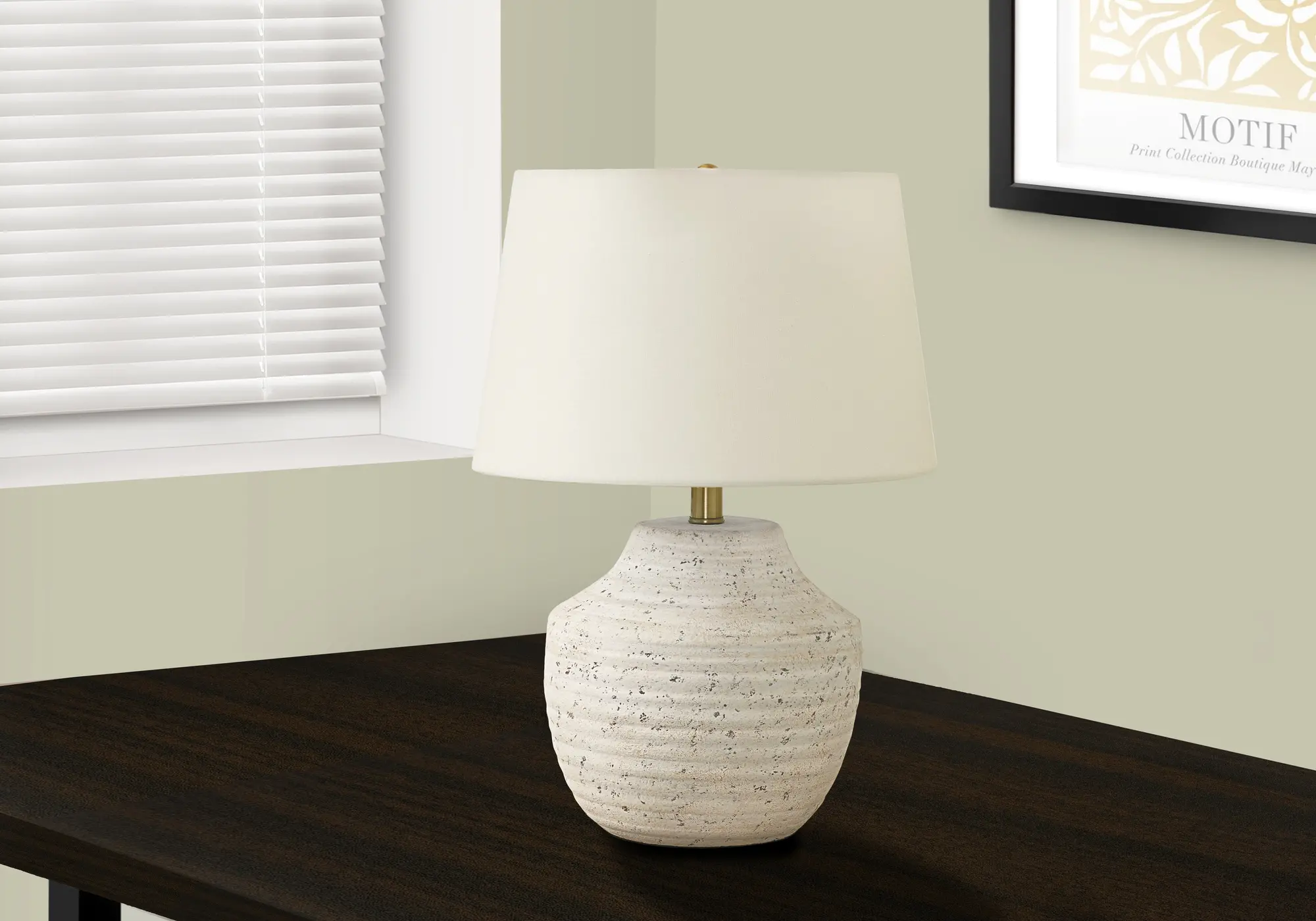 20 Inch Cream Concrete Table Lamp-2
