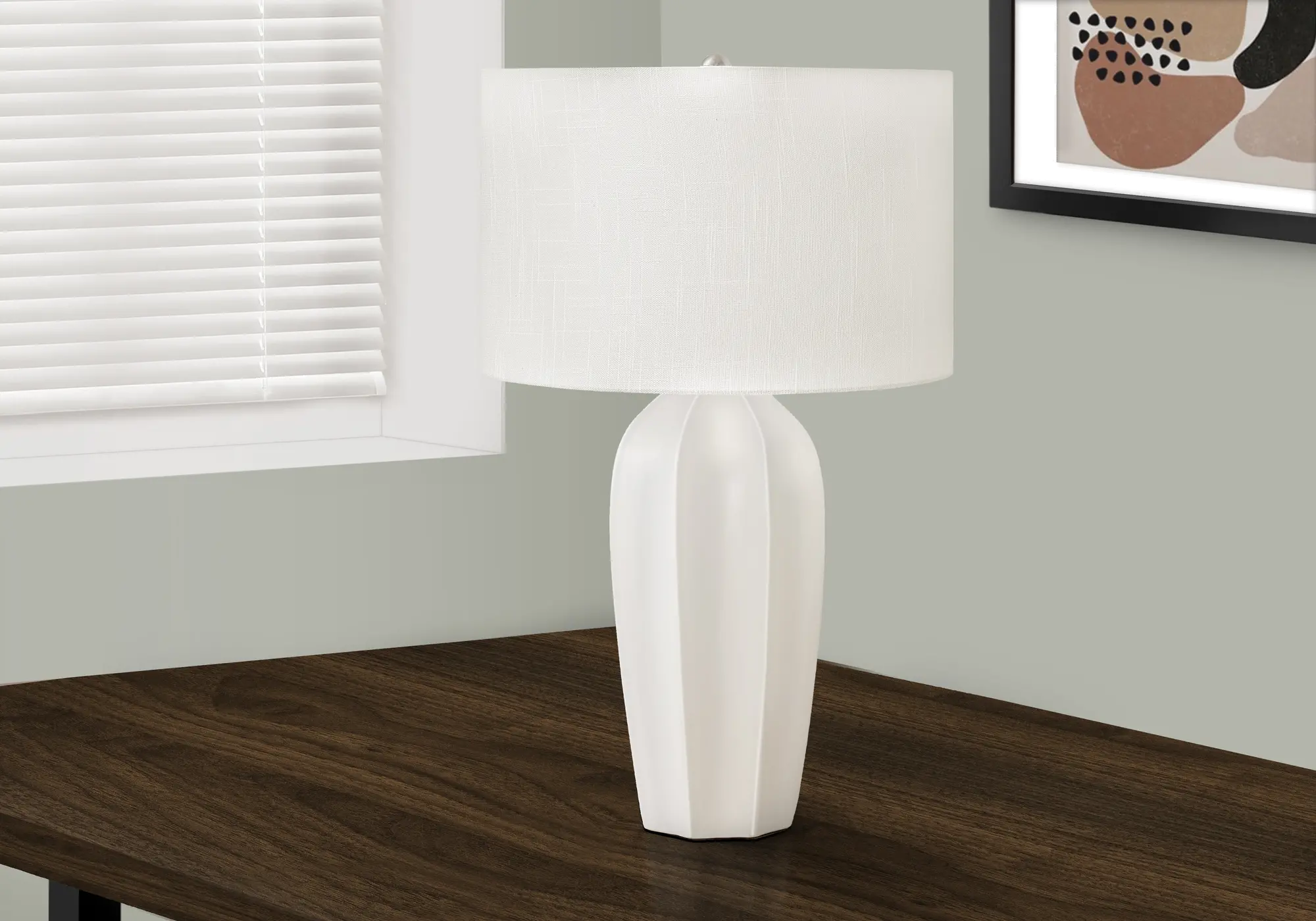 27 Inch Cream Ceramic Table Lamp-2
