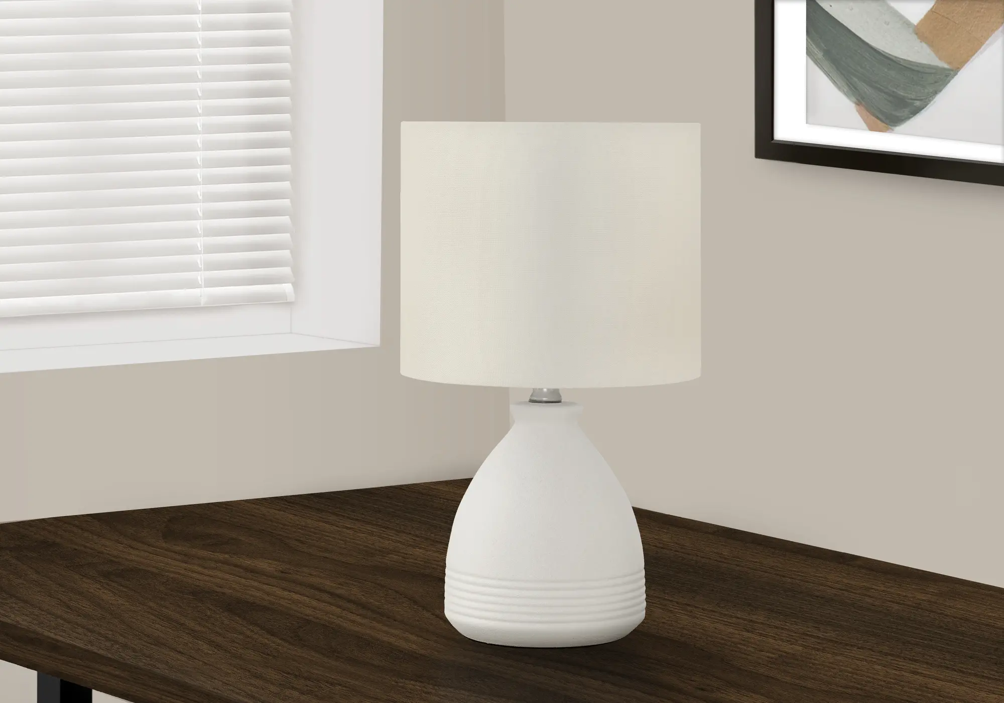 17-Inch Ivory Ceramic Table Lamp-2