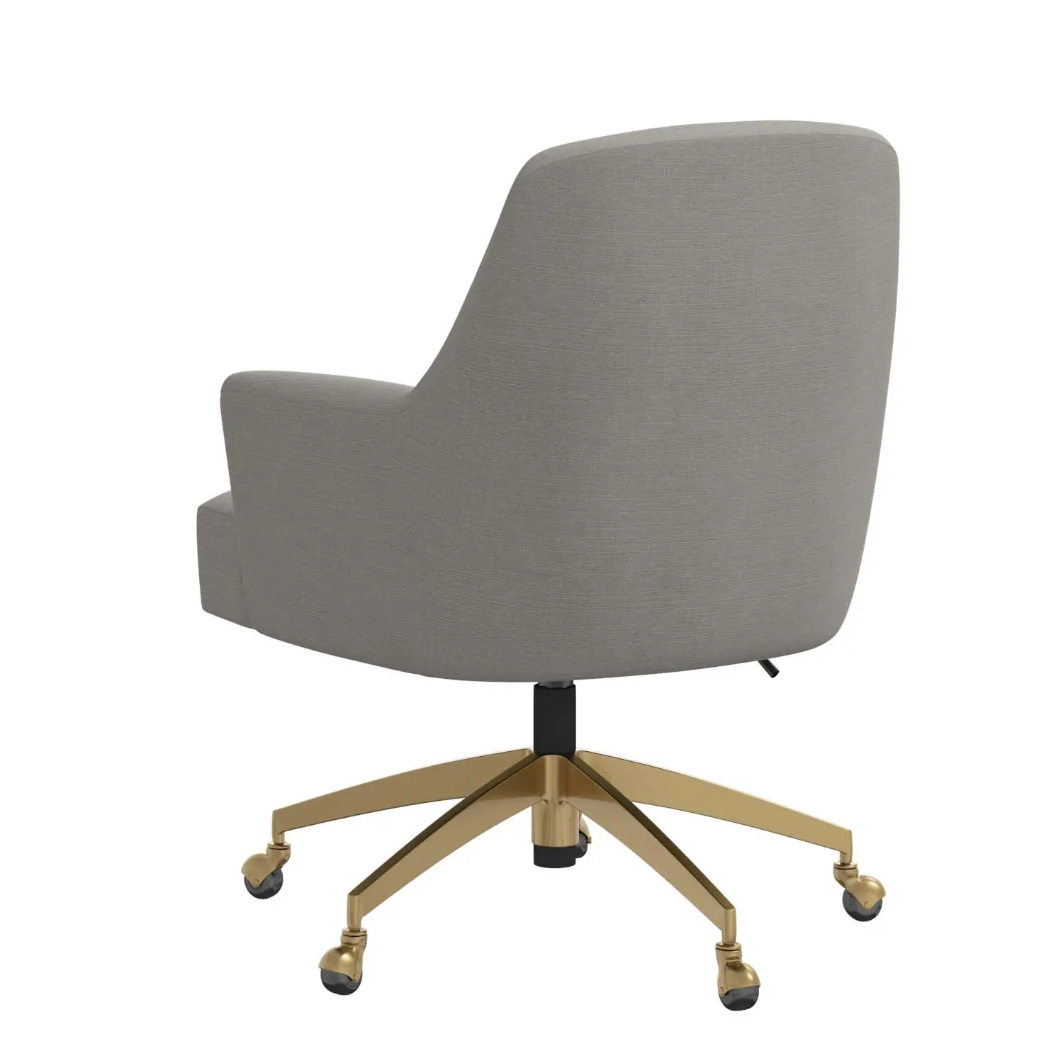 78-9GLDLNNGR Shelby Linen Gray Office Chair with Gold Base-4
