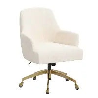 78-9GLDLNNTLC Shelby Linen Talc Office Chair with Gold Base