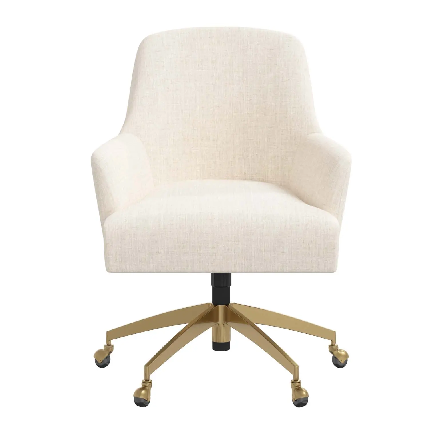 78-9GLDLNNTLC Shelby Linen Talc Office Chair with Gold Base-2