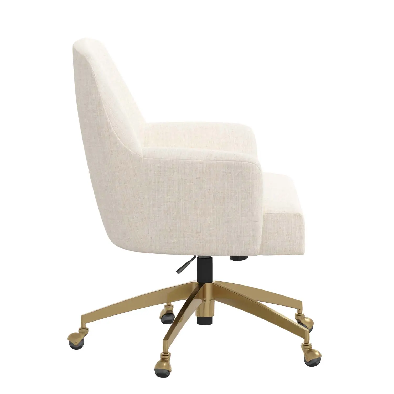 78-9GLDLNNTLC Shelby Linen Talc Office Chair with Gold Base-3