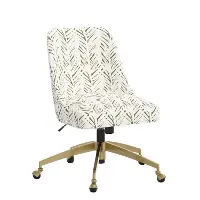 84-9GLDBRPLLFOGA Elissa Brush Palm Leaf Office Chair