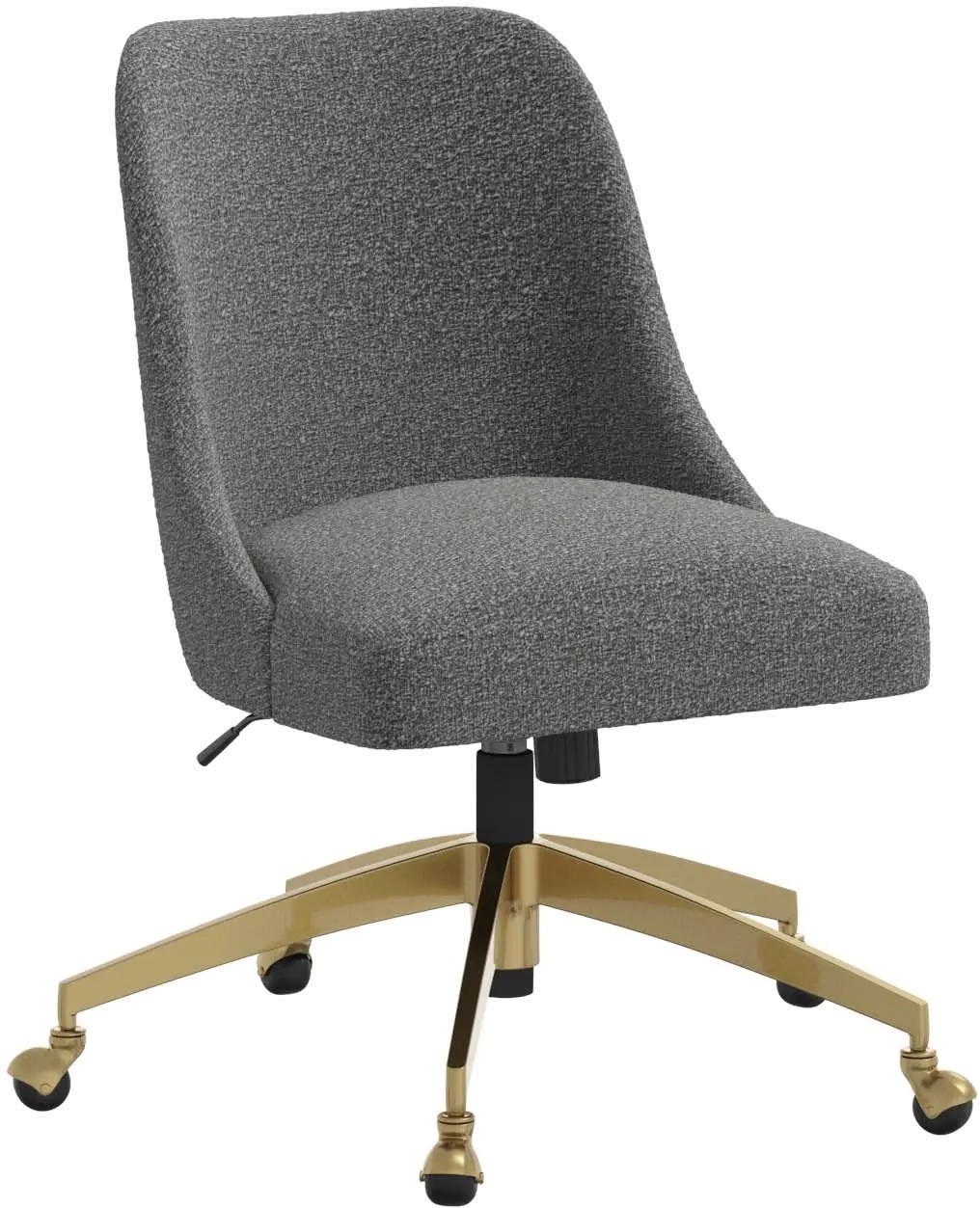 84-9GLDMLNSMK Sara Milano Smoke Office Chair with Gold Base-1
