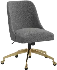 84-9GLDMLNSMK Sara Milano Smoke Office Chair with Gold Base