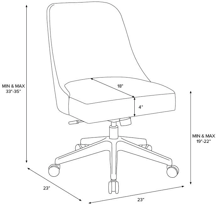 84-9GLDMLNSMK Sara Milano Smoke Office Chair with Gold Base-6