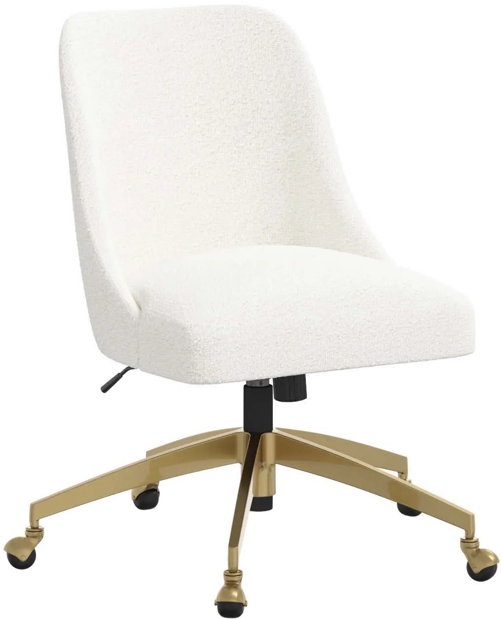 84-9GLDMLNSNW Sara Milano Snow Office Chair with Gold Base-1
