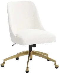84-9GLDMLNSNW Sara Milano Snow Office Chair with Gold Base