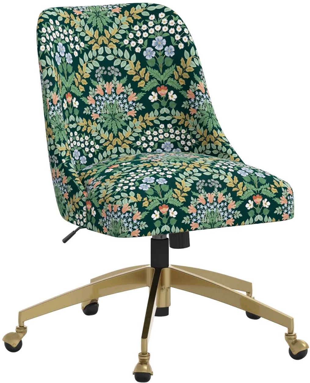 84-9GLDRPCBREMRLCB Rifle Paper Co. Oxford Bramble Emerald Office Chair-1