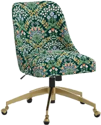 84-9GLDRPCBREMRLCB Rifle Paper Co. Oxford Bramble Emerald Office Chair