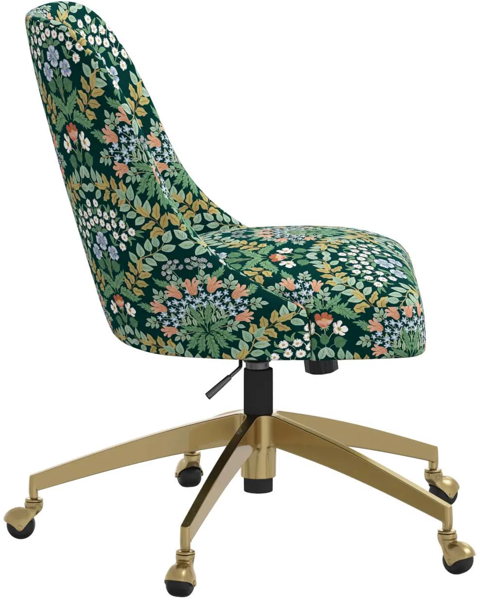 84-9GLDRPCBREMRLCB Rifle Paper Co. Oxford Bramble Emerald Office Chair-2