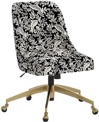 84-9GLDRPCCNBLCRMLCB Rifle Paper Co. Oxford Canopy Black & Cream Office Chair