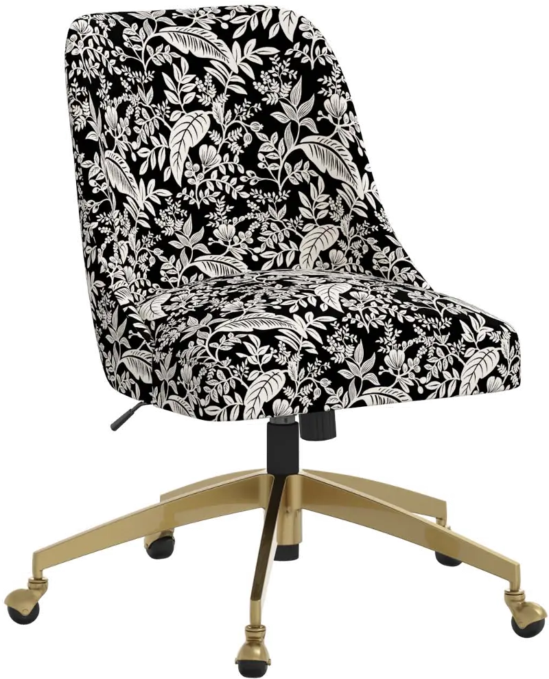 Rifle Paper Co. Oxford Canopy Black & Cream Office Chair