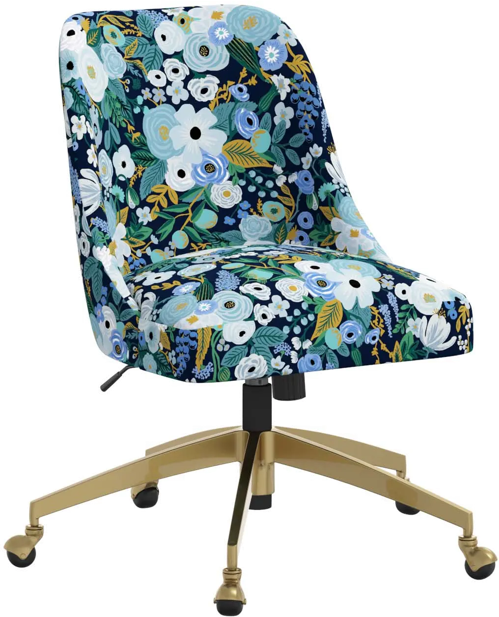 84-9GLDRPCGRPRBLULCB Rifle Paper Co. Oxford Garden Party Blue Office Chair-1