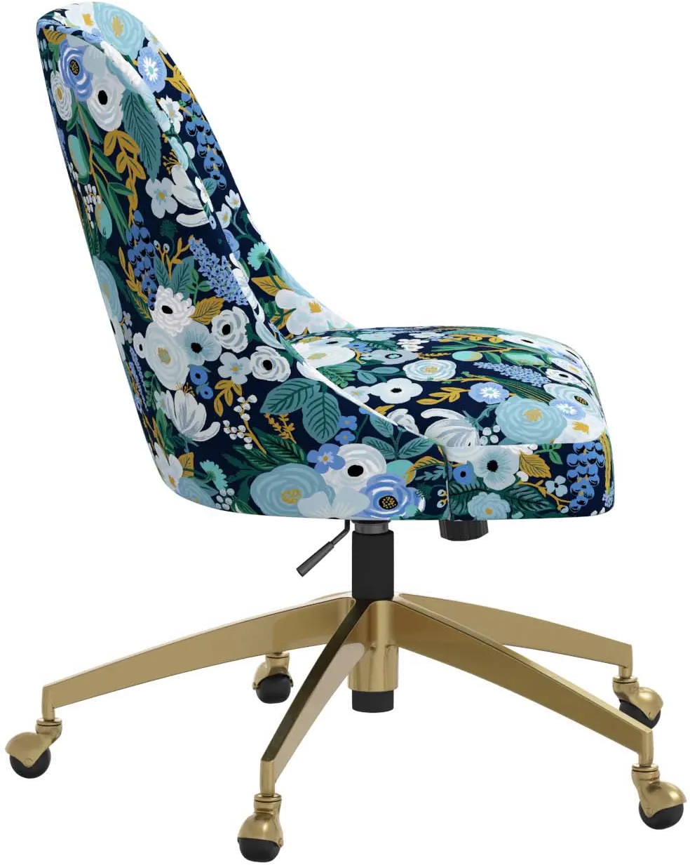84-9GLDRPCGRPRBLULCB Rifle Paper Co. Oxford Garden Party Blue Office Chair-2