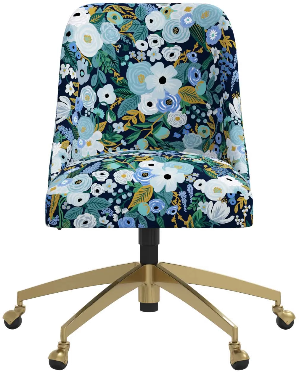 84-9GLDRPCGRPRBLULCB Rifle Paper Co. Oxford Garden Party Blue Office Chair-4