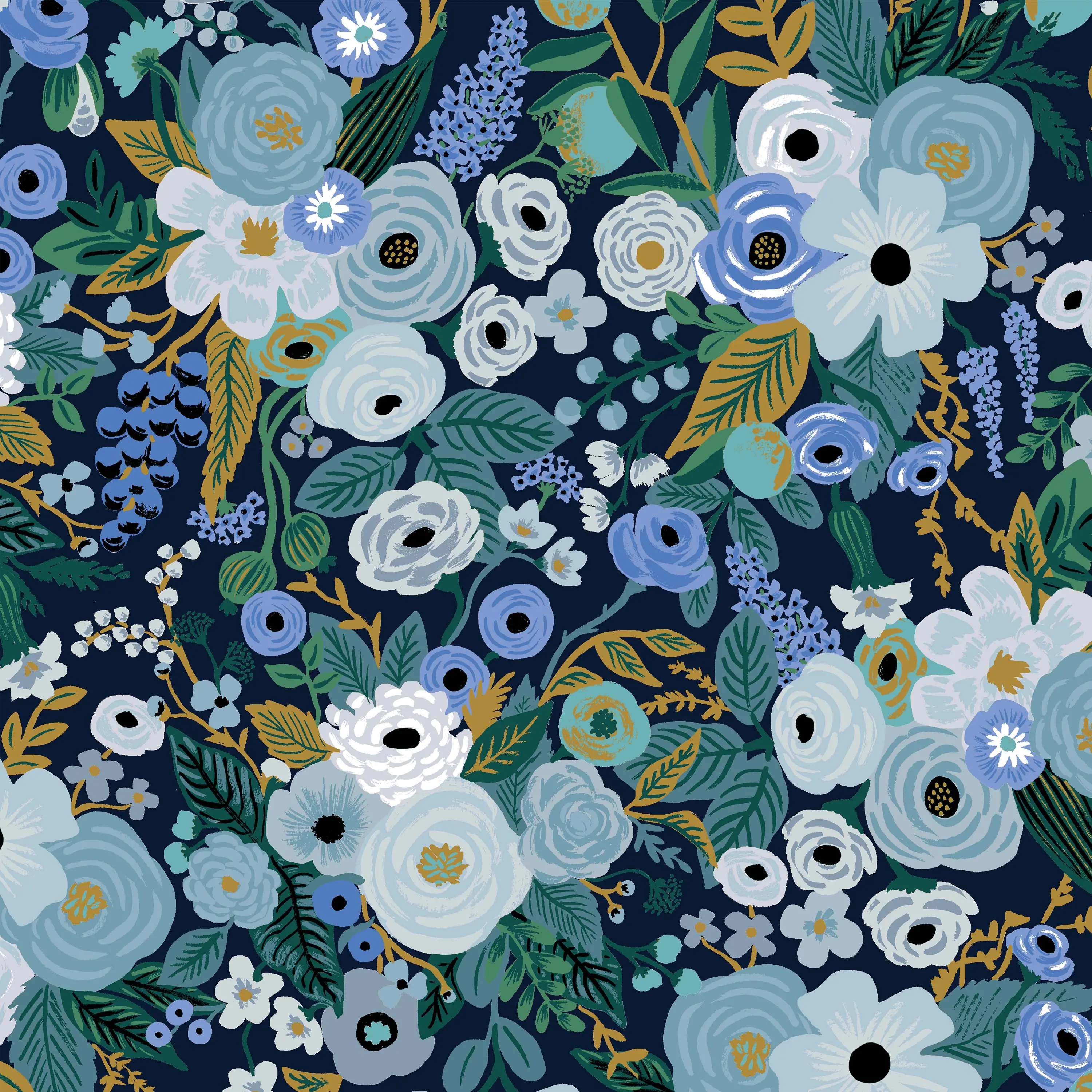 84-9GLDRPCGRPRBLULCB Rifle Paper Co. Oxford Garden Party Blue Office Chair-6