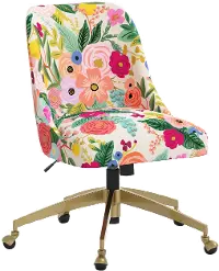 84-9GLDRPCGRPRTLCB Rifle Paper Co. Oxford Garden Party Pink Office Chair