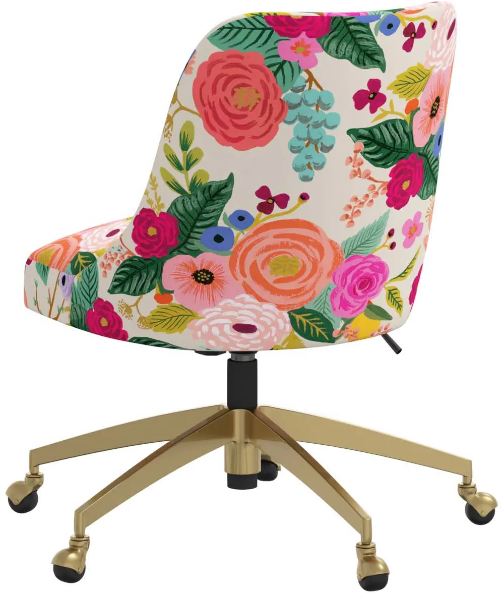 84-9GLDRPCGRPRTLCB Rifle Paper Co. Oxford Garden Party Pink Office Chair-3