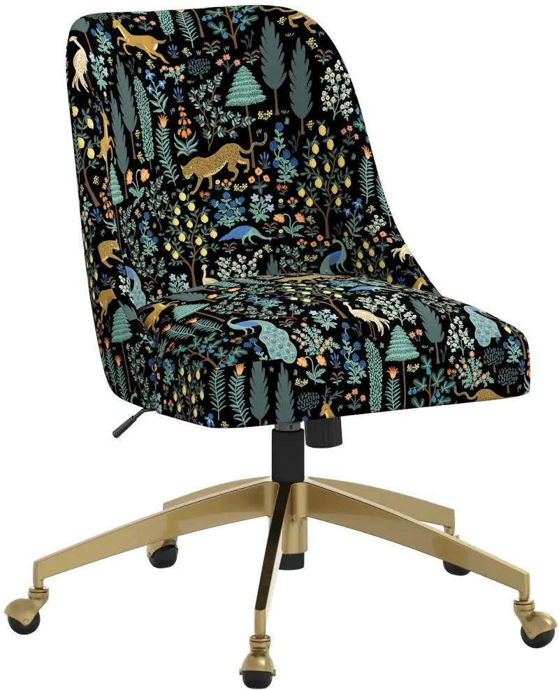 Rifle Paper Co. Oxford Menagerie Black Office Chair